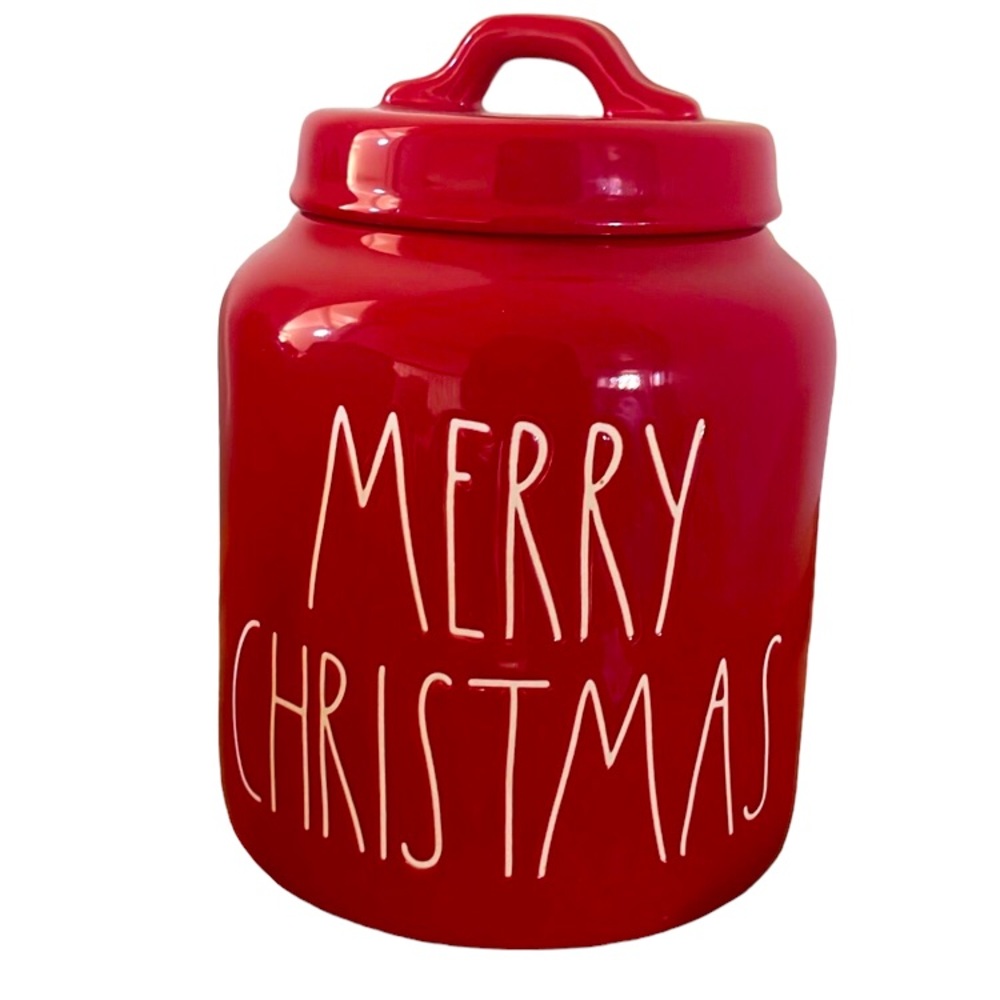 Rae Dunn MERRY CHRISTMAS chubby canister cookie jar - Picture 1 of 5
